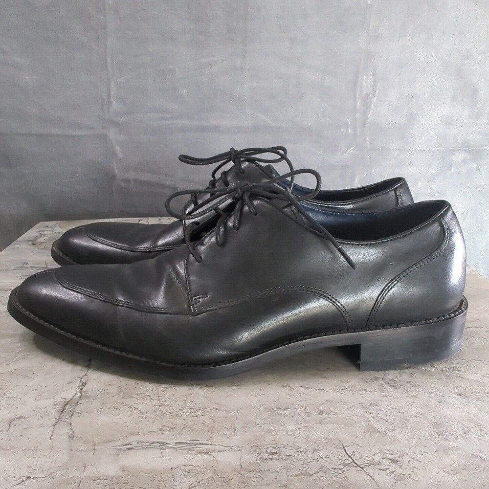 Cole Haan Grand OS C11627 Mens Black Leather Split Toe Oxford Dress Shoes Sz 9.5